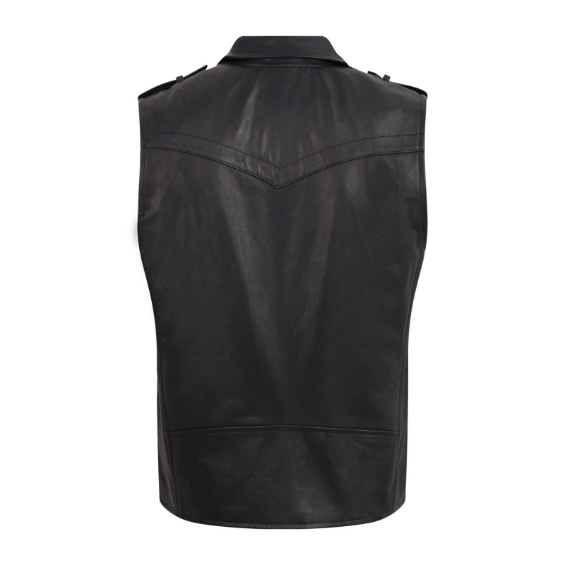 [AD-S2022] Áo da Biker Jacket không tay Gilet - Mã: AD702D