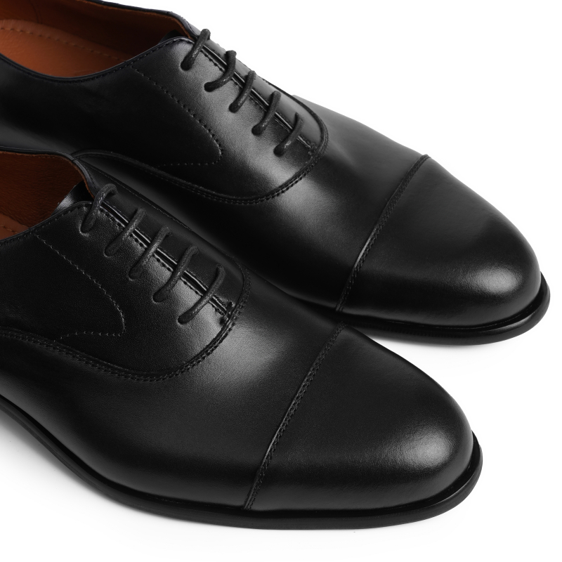 Giày da nam Oxford mũi trơn - Màu đen F00840