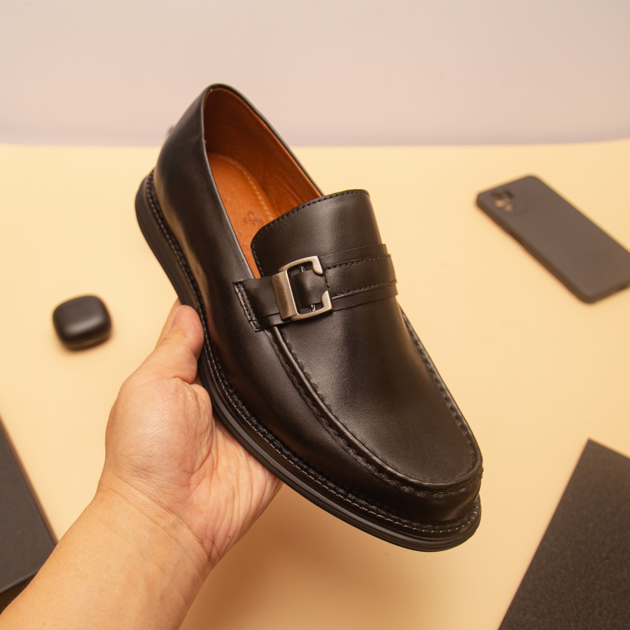 Giày da nam Single Monstrap Loafer - Màu đen F291940