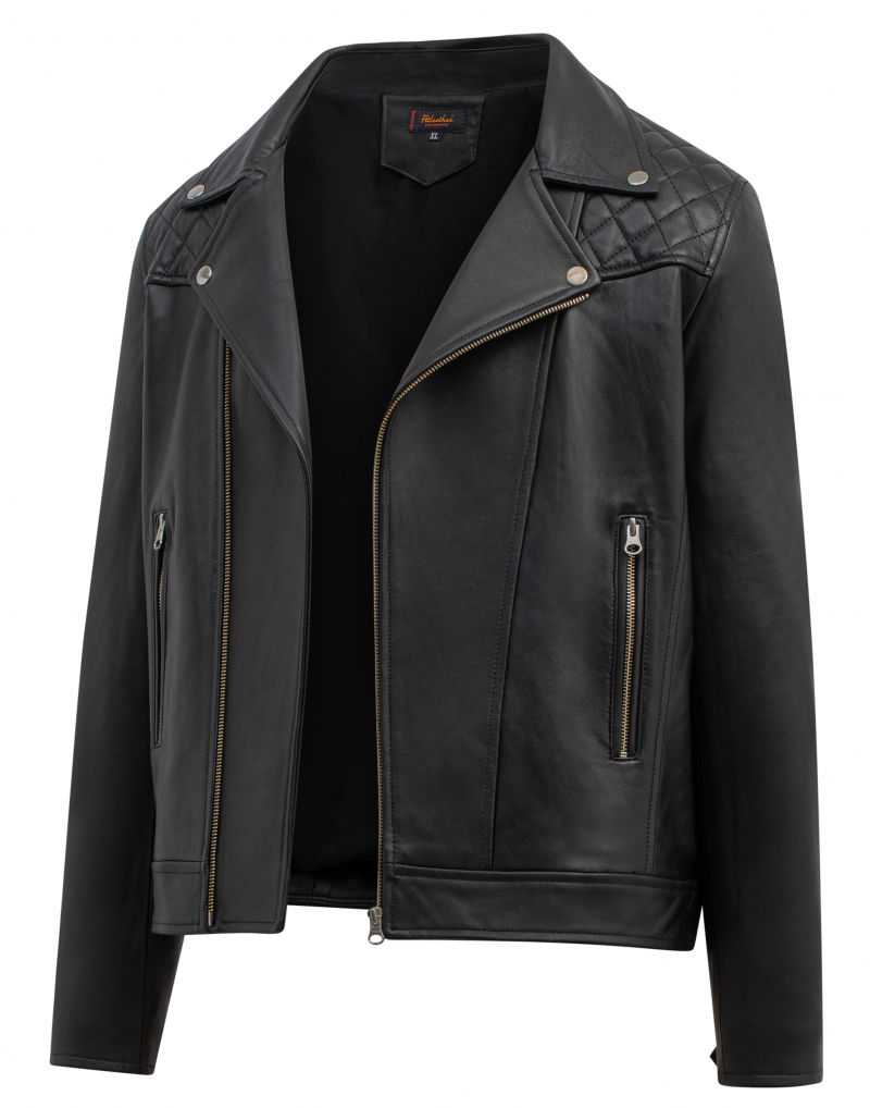 [AD-S2023] Áo da biker Jacket trần bông quả trám vai