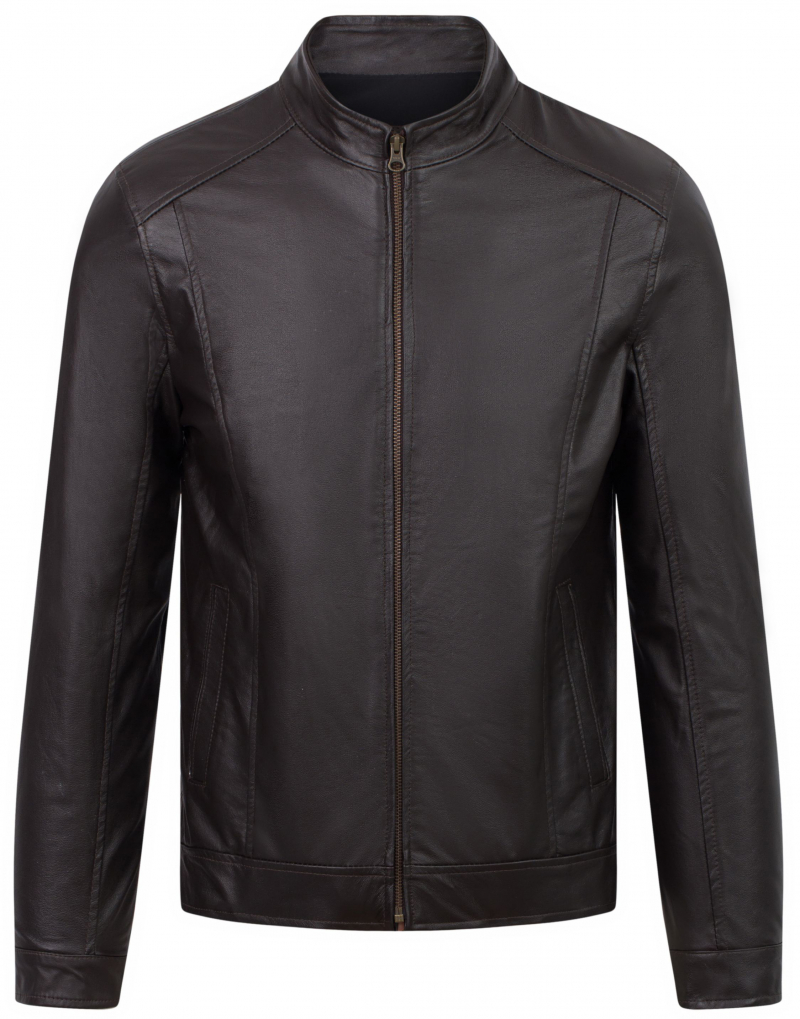 (AD-B2022) Áo da Racer Jacket da bò Racer gân dọc thân - Mã: AD203B41 - Nâu cafe