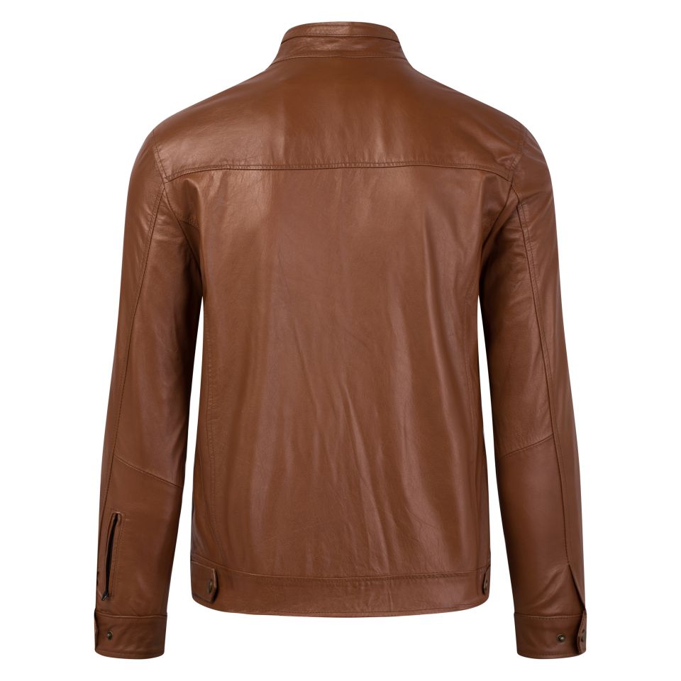 (AD-B2021) Áo da Racer Jacket có đường line trước ngực - Mã AD204B40