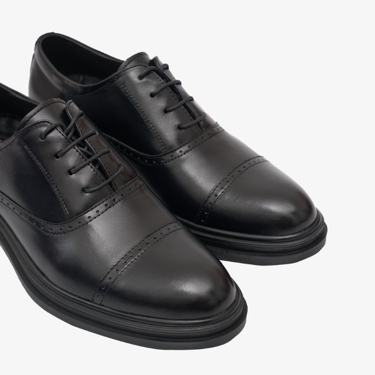 [S2024] Giày da nam Oxford Half Brogue Captoe đế tăng chiều cao ẩn