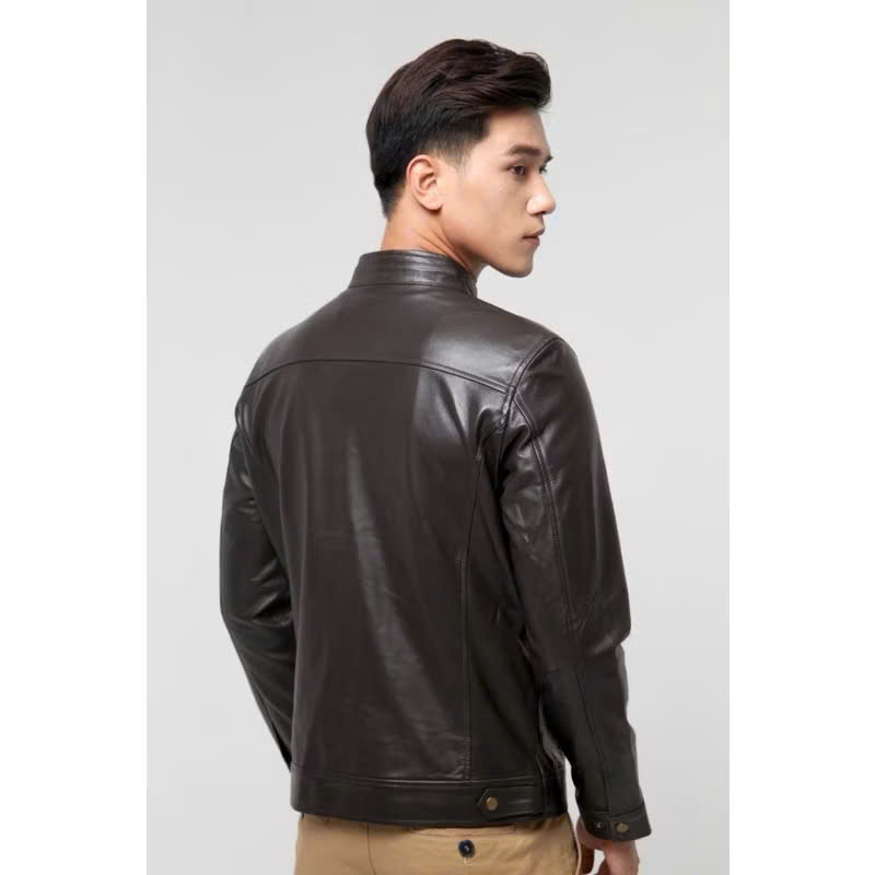 Áo khoác da nam cam kết da thật 100% FTT Leather chất liệu da bò và da cừu cao cấp AD201C