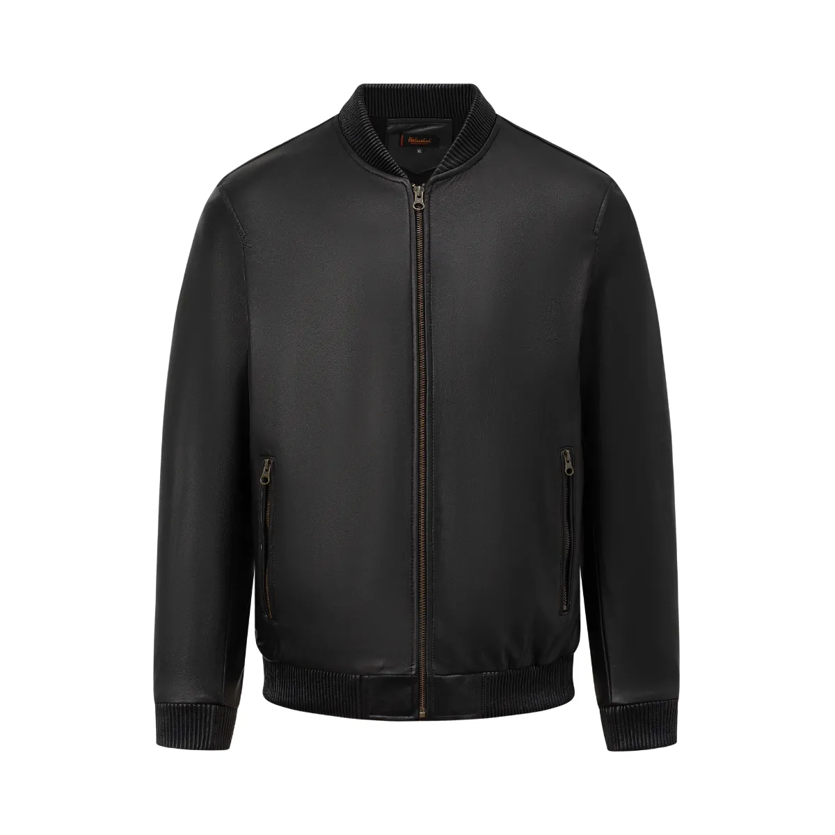 (2024 )Áo bomber da nam, áo da cừu bomber chun da bò nam, da thật 100% FTTLeather Bomber Jacket AD602C