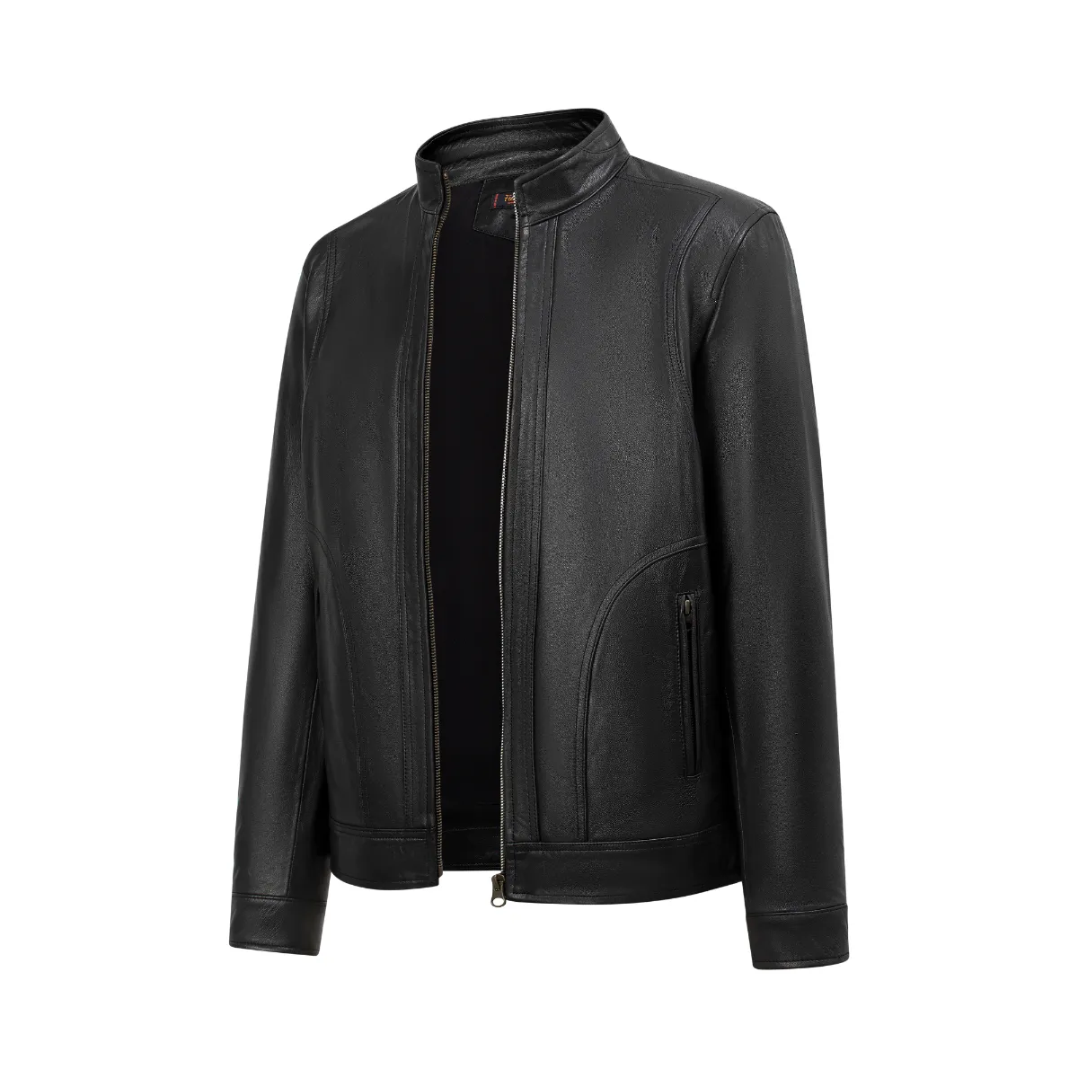 Áo khoác da nam cam kết da thật 100% FTT Leather Racer Jacket viền vòng cung da dê AD212