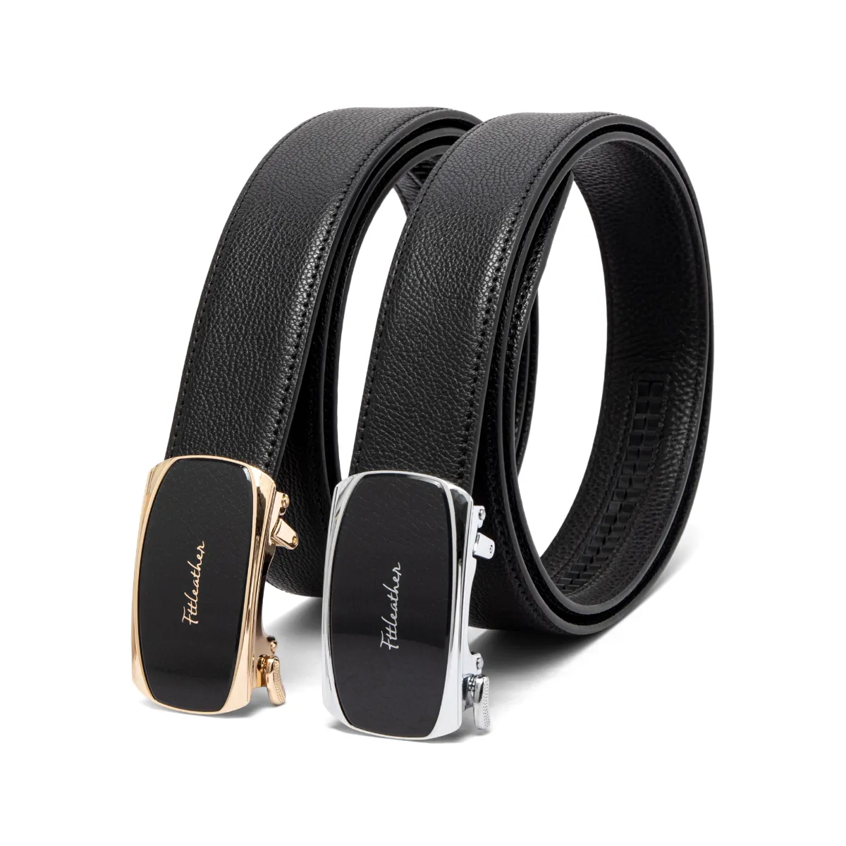 Thắt lưng da nam cao cấp FTT Leather dây da bò thật mặt oval cạnh thẳng tự động thông minh cao cấp D402303