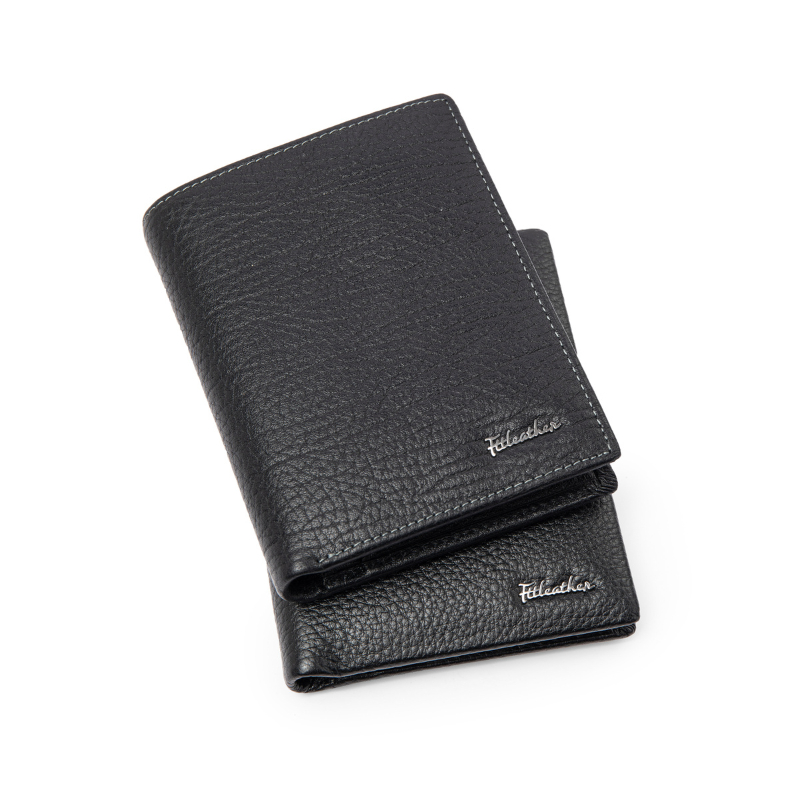Ví da cừu nam dáng đứng cao cấp FTT Leather tiện lợi nhiều ngăn để thẻ cam kết da thật