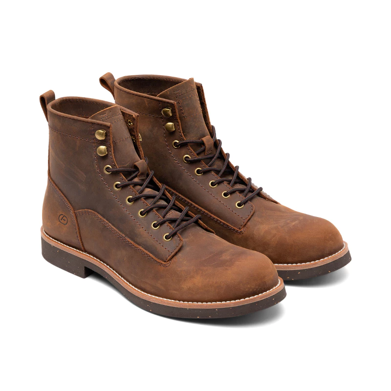 Giày da bò sáp Work Boots nam FTT Leather dáng bụi bặm màu nâu, đế cao cấp chống trơn trượt F705