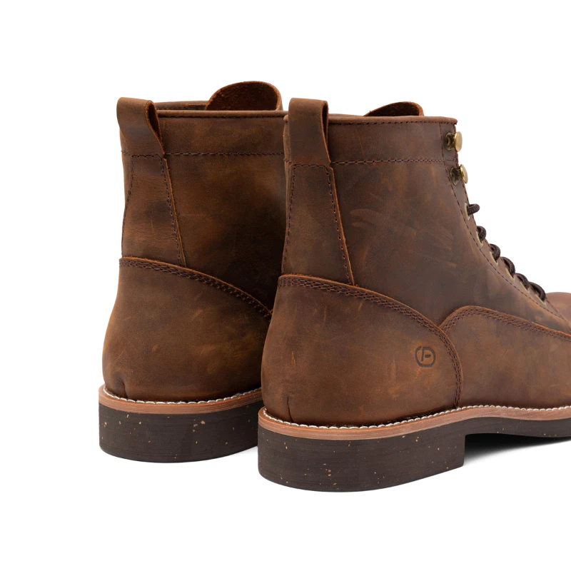 Giày da bò sáp Work Boots nam FTT Leather dáng bụi bặm màu nâu, đế cao cấp chống trơn trượt F705