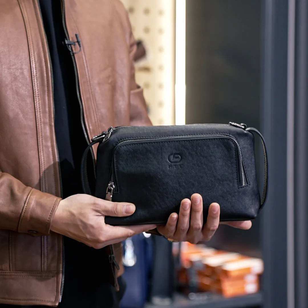 Túi Clutch Da Bò Cầm Tay Nam FTT Leather Tích Hợp Ngăn Đựng Thẻ Card Tiện Lợi