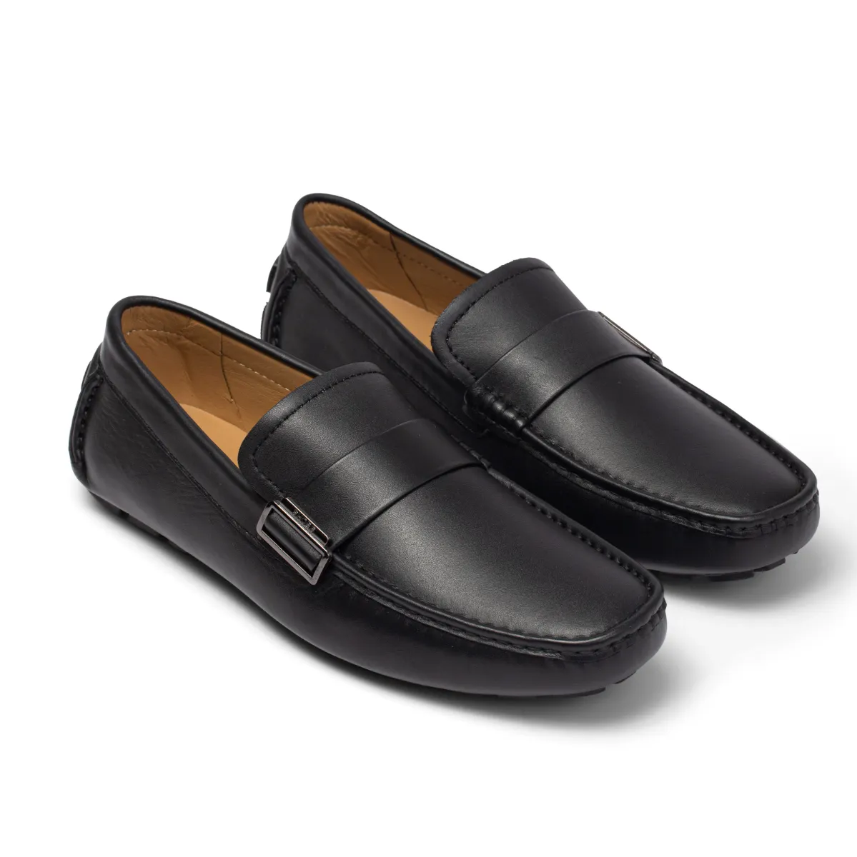 Giày da bò nam dáng lười thiết kế khuya phối hông FTT Leather đế cao cấp chống trơn trượt F76940