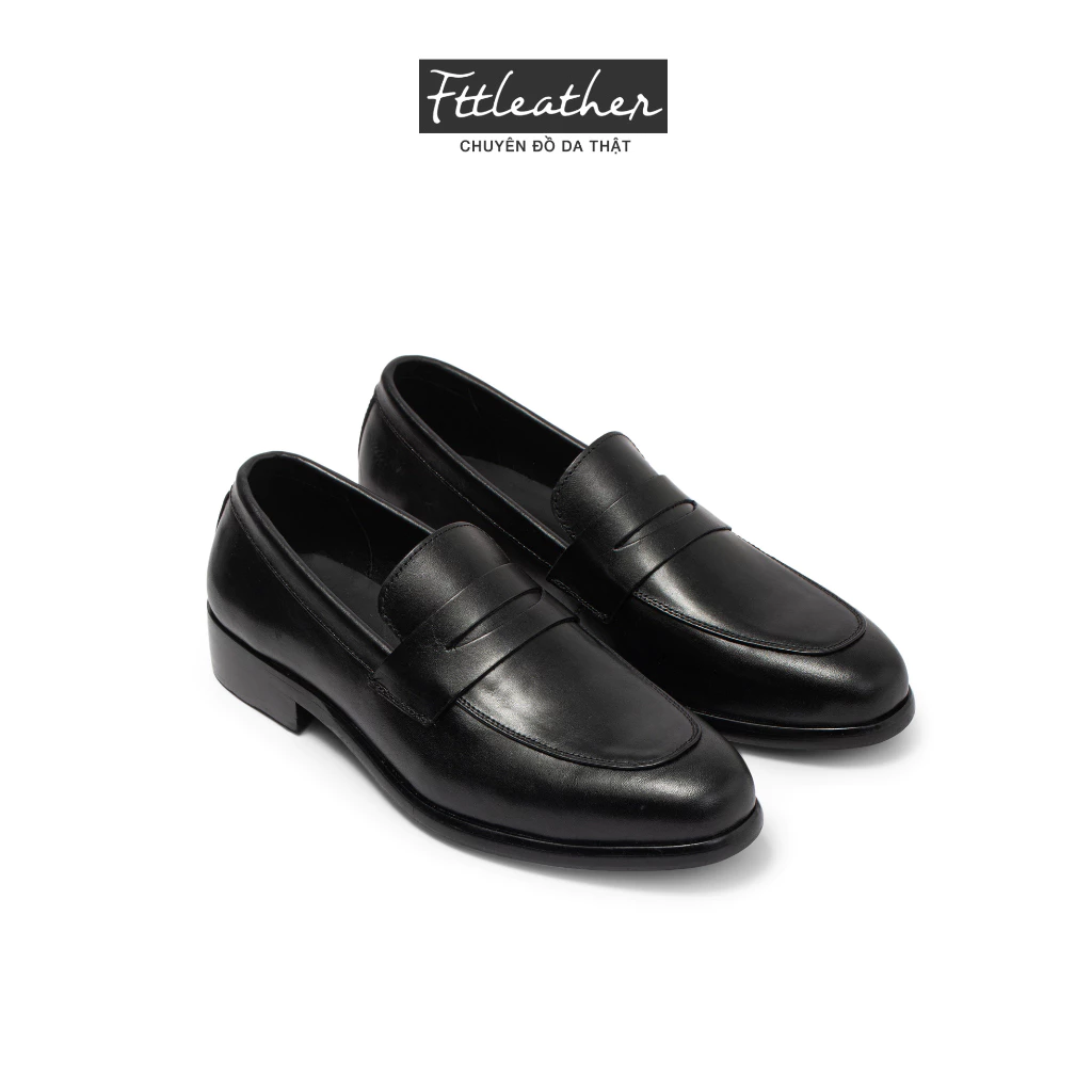 Giày da bò Penny Loafer nam FTT Leather dáng lười công sở trơn đế phip gỗ _F63840