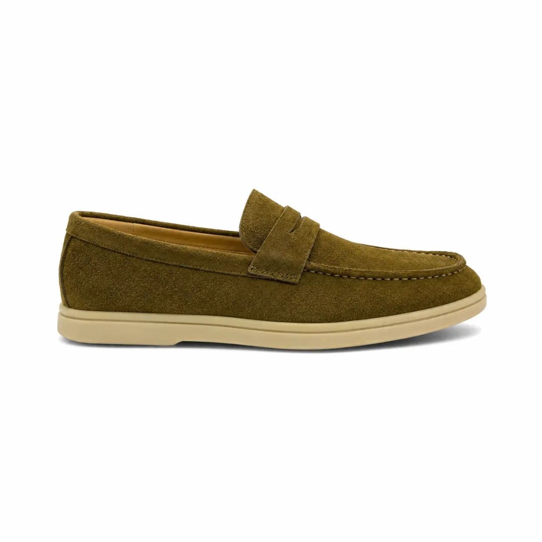 Giày Penny Loafer da lộn khâu viền mũi - FC005B2 (4 màu)